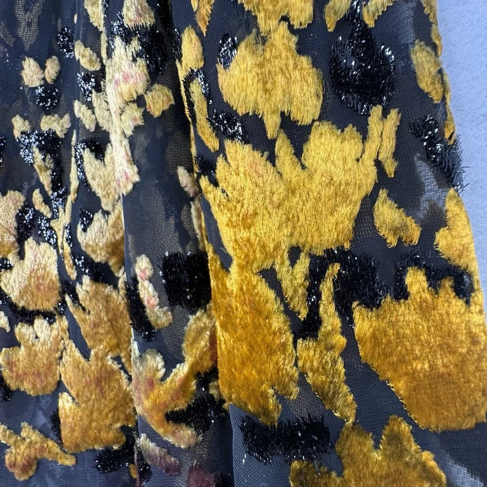 VTG Y2K Velvet Burnout Maxi Skirt Semi Sheer Women's S / M 28